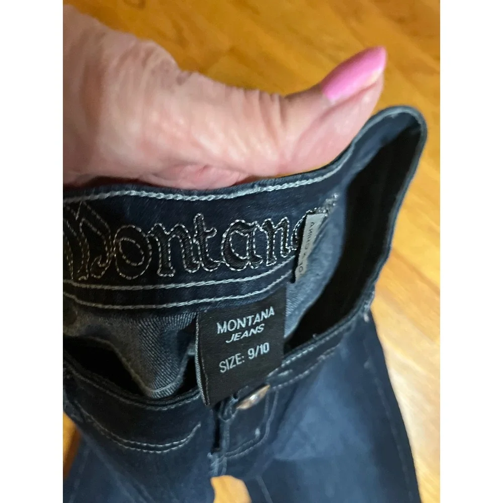 Montana Jeans Embellished Pockets Dark Wash Denim Jeans  Y2K Style 9/10